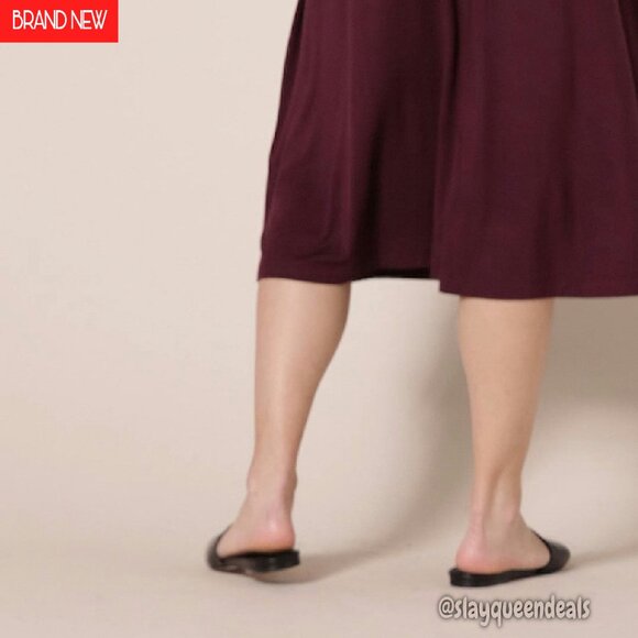 Soft Jersey Midi Skirt with Pockets, Relaxed Fit, Pull-On Waist - Picture 6 of 6